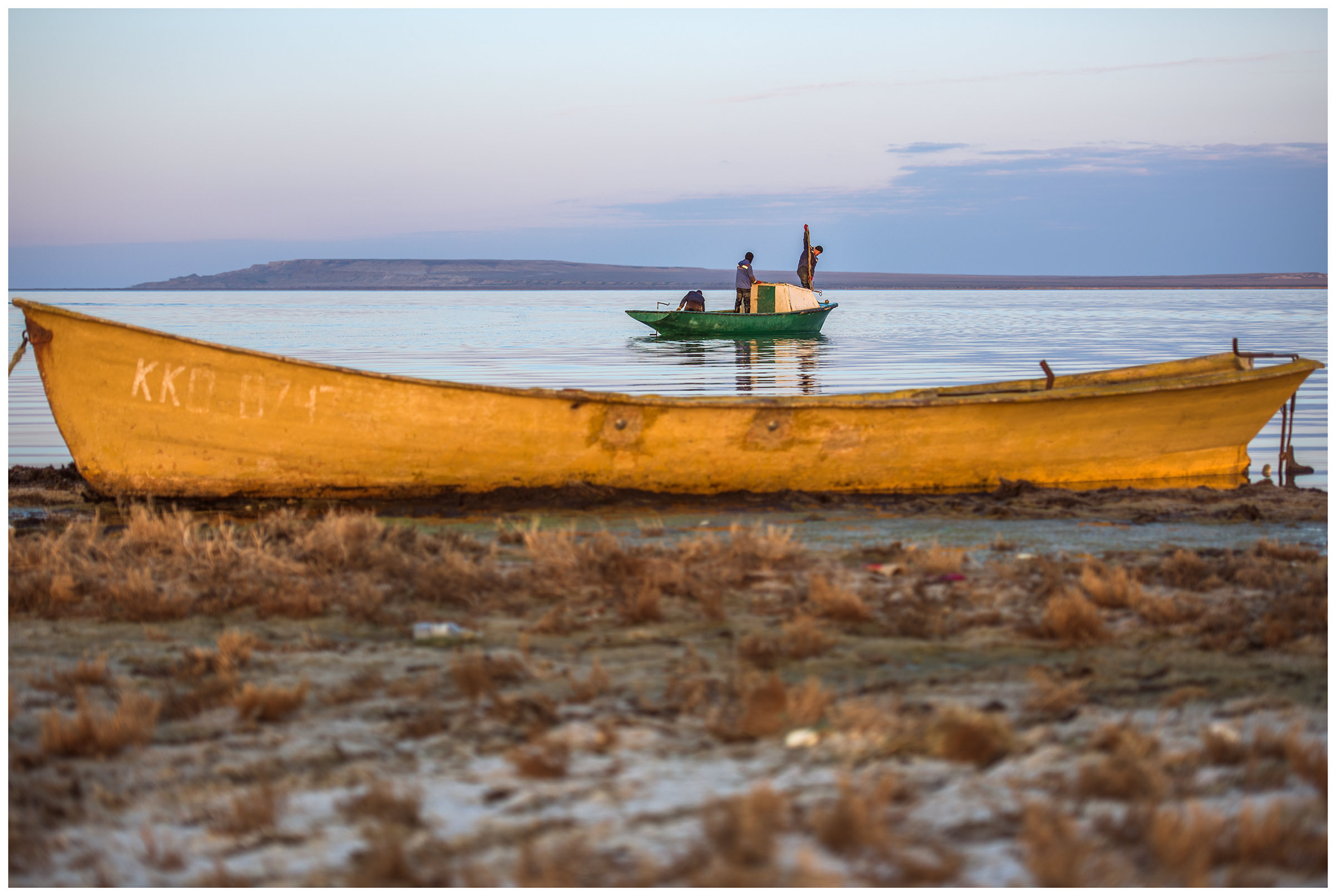 Fishermen go fishing with their boats