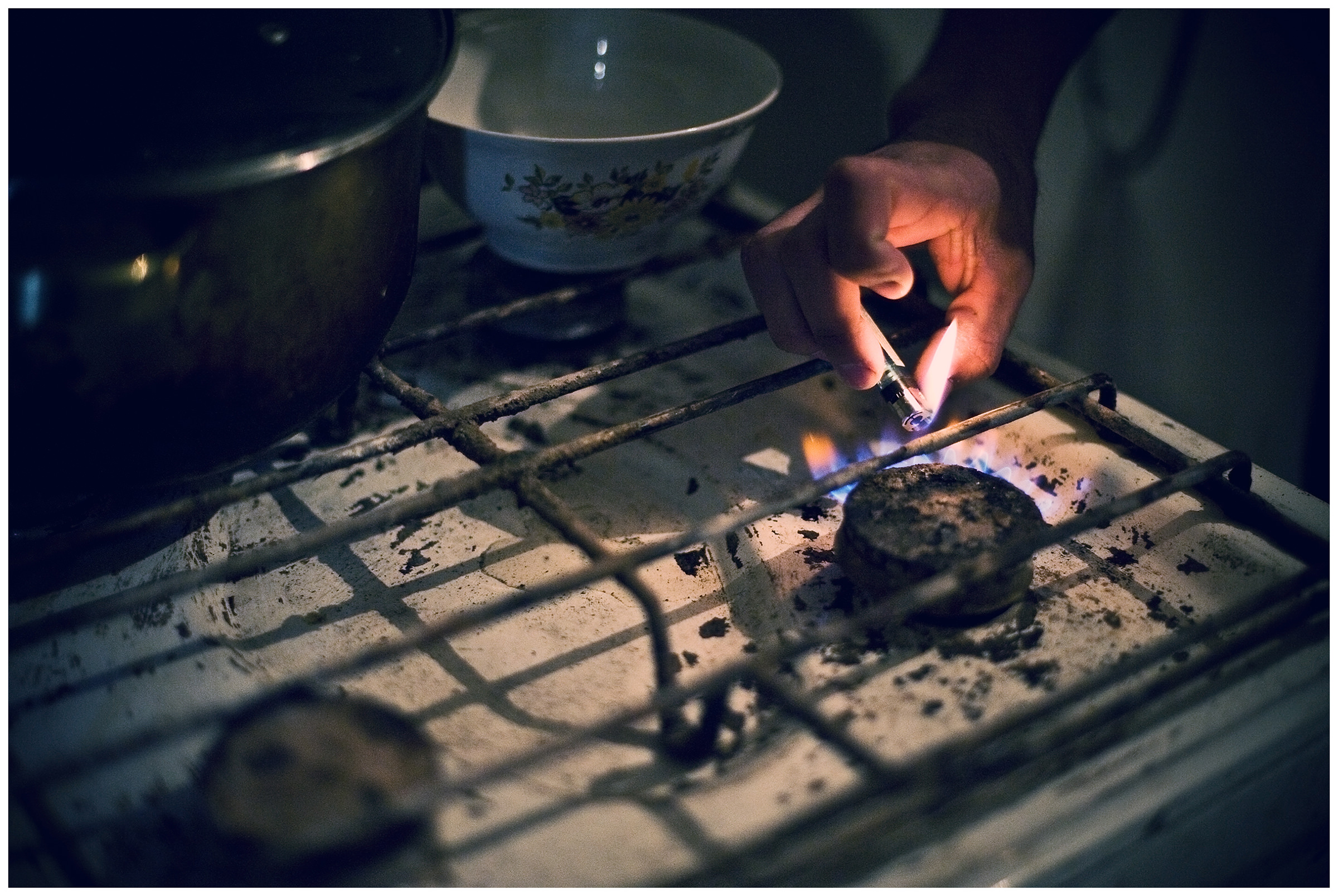 Saint Petersburg, Russia. A guest worker fires gas at a construction site.