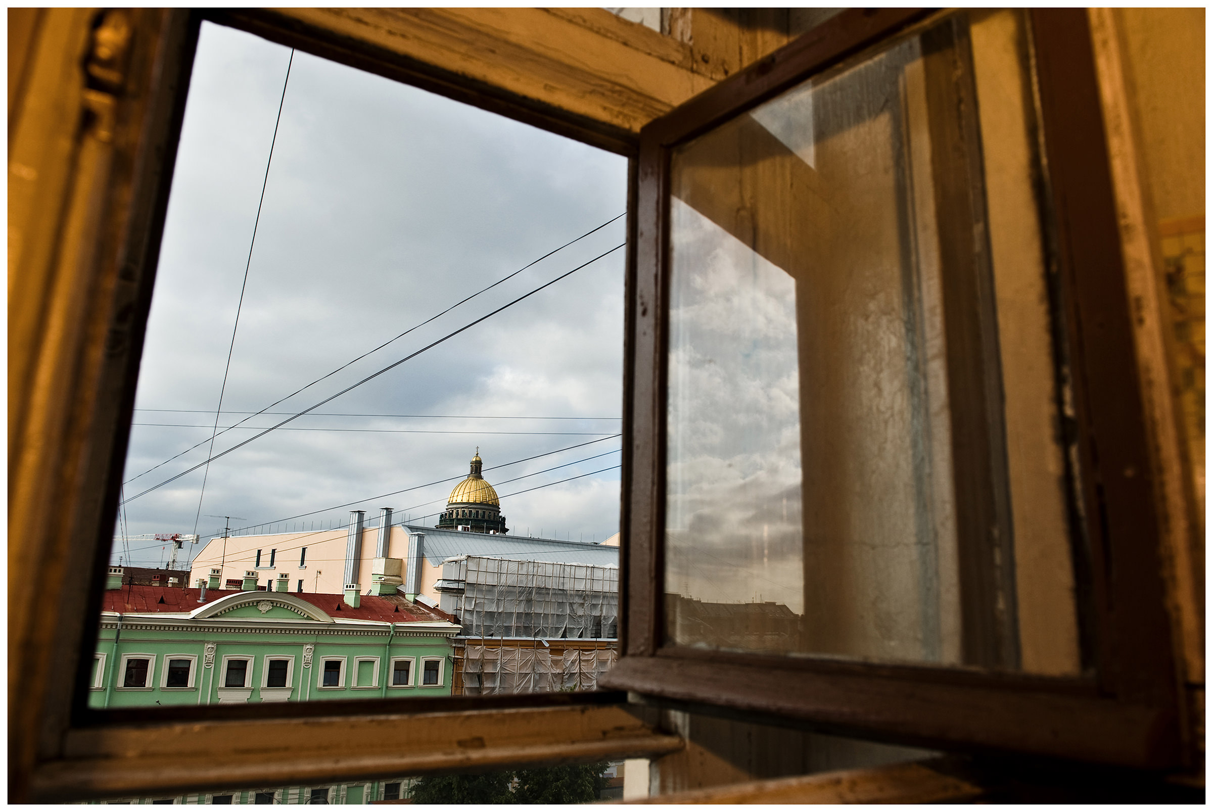 Saint Petersburg, Russia. View from the window of the rented apartment of Uzbek guest workers.