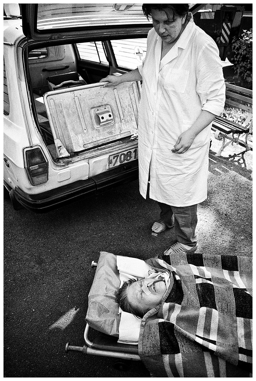 Minsk Hospice, Minsk, Belarus. A new patient is delivered to the hospice.