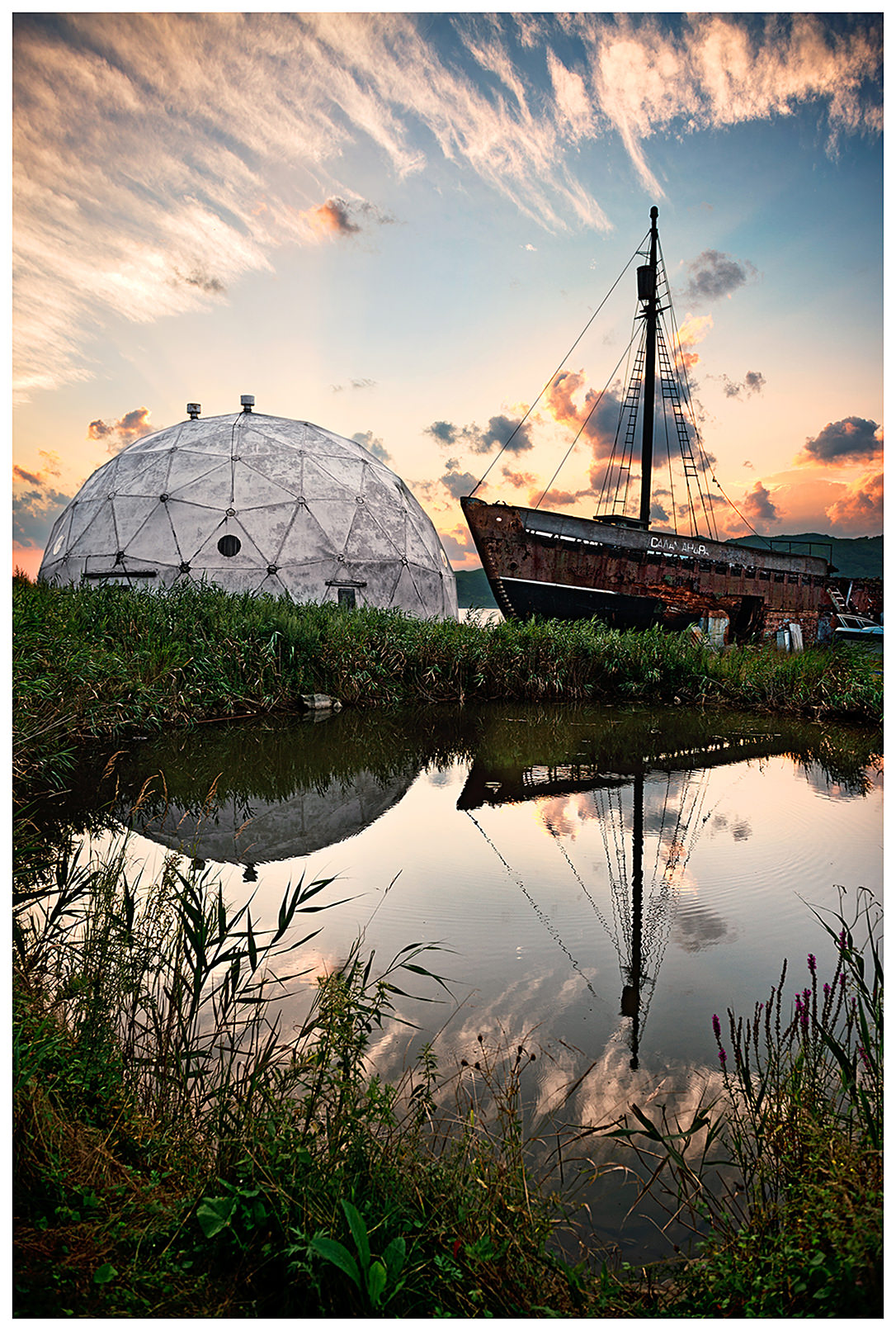 Primorye, Russia. An old combat dolphin station from Soviet times.