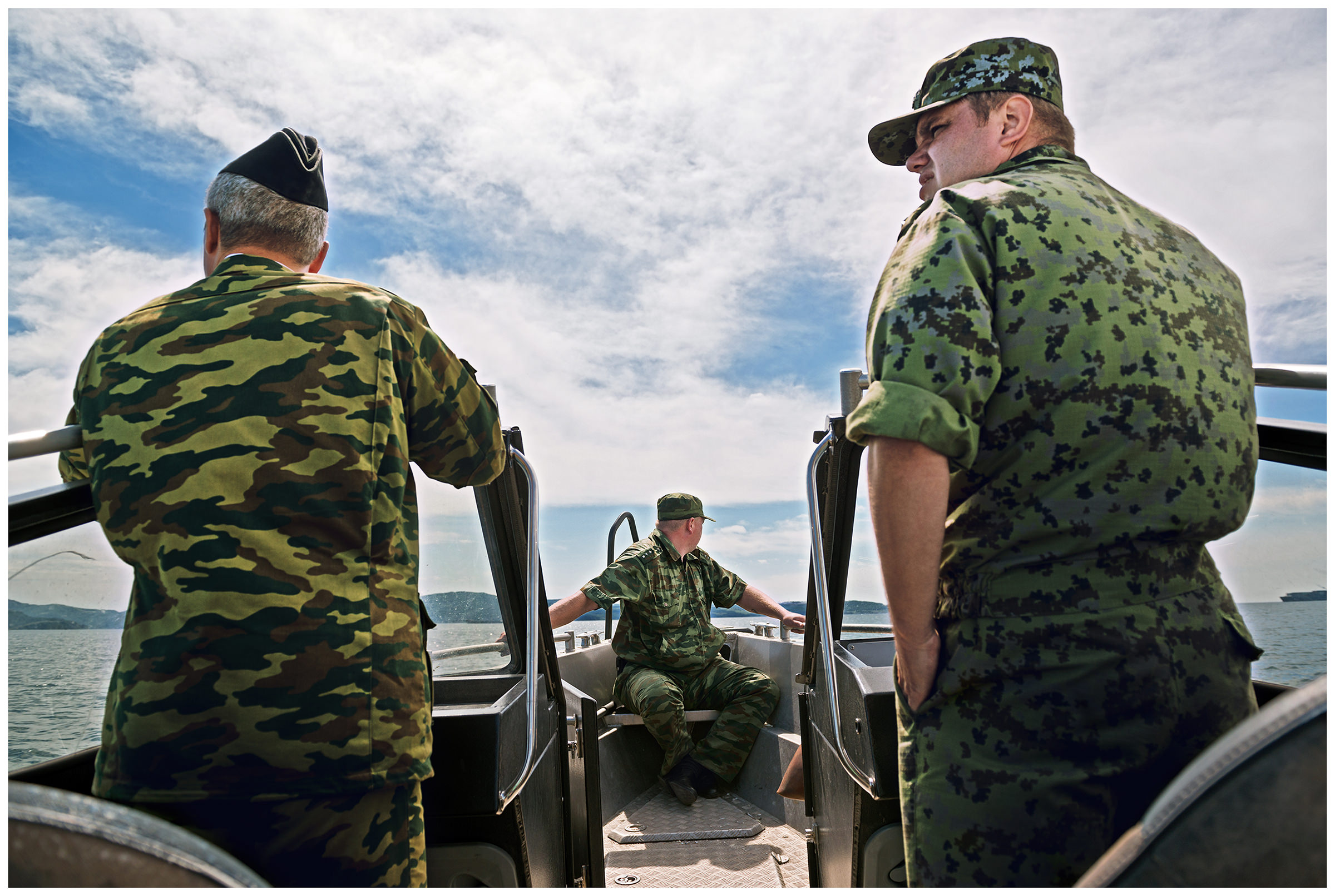 Nakhodka Bay, Primorye, Russia. The FSB officers on a raid.
