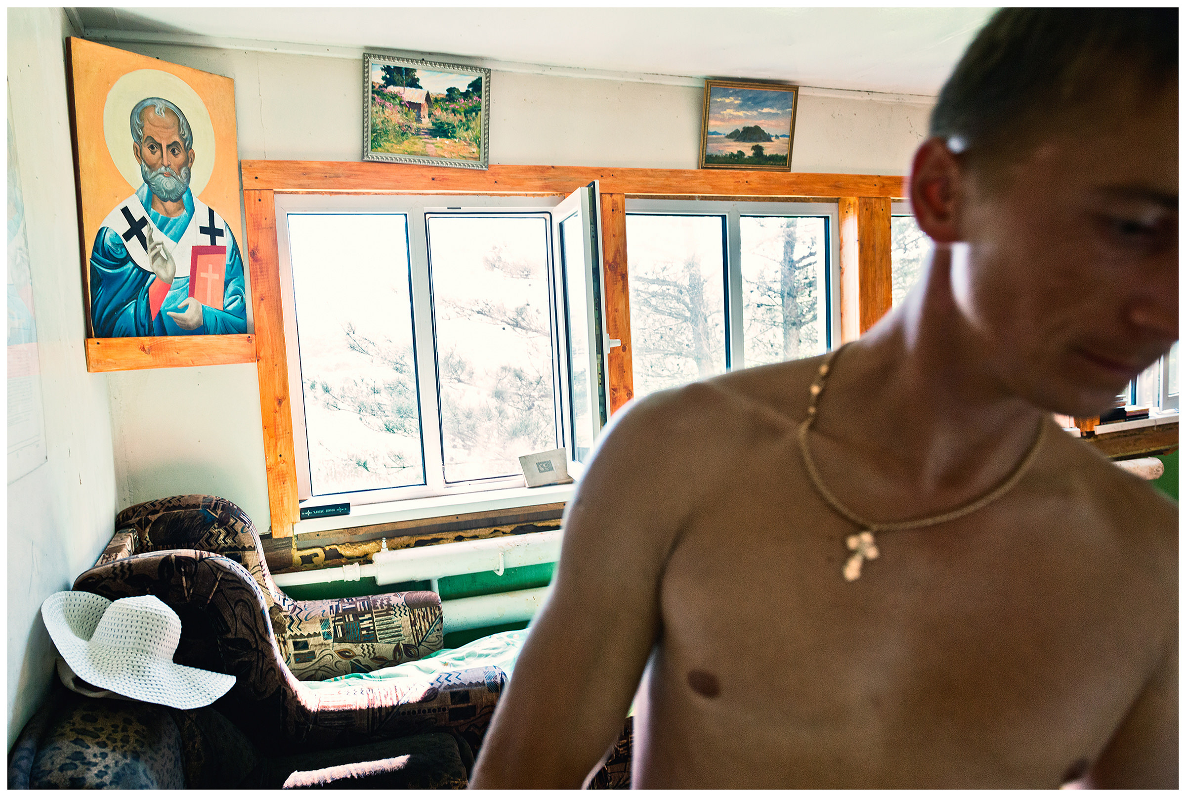 Spaseniya Bay, Primorye, Russia The nature conservation inspector Anatoliy Tizkiy walks through the nature conservation post.