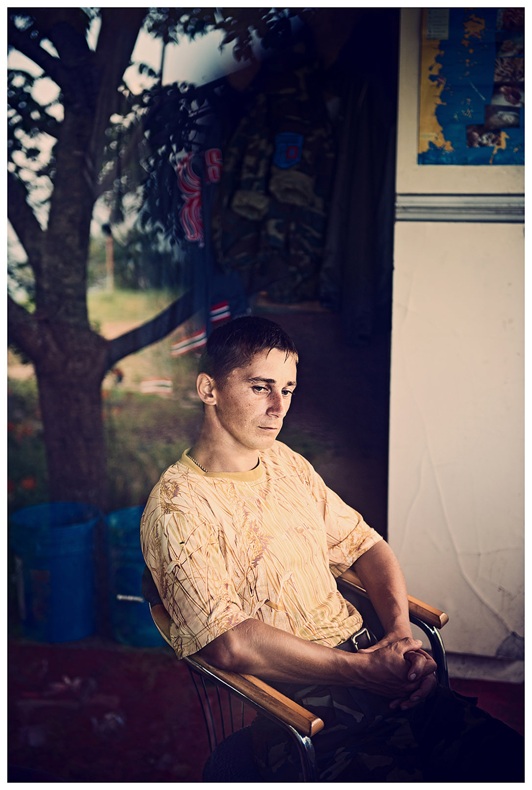 Spaseniya Bay, Primorye, Russia A nature conservation inspector recovers after a mission.