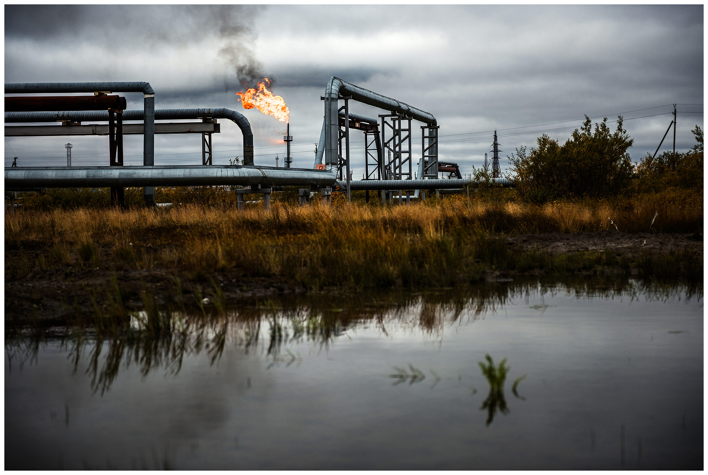 Nenets Autonomous Okrug, Komi Republic, Russia. The Fleming on an oil field.